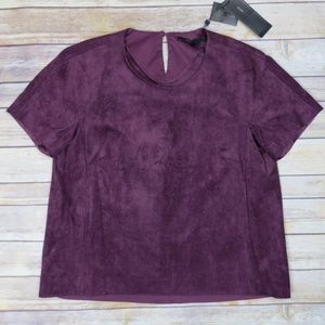 BCBGMaxAzria NWT Mariko Faux Suede Top
